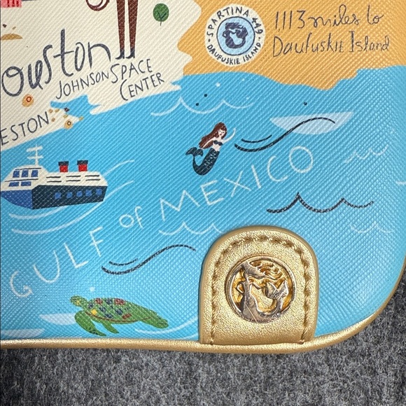 Spartina 449 Red and Gold Zippered Pouch - Picture 6 of 7